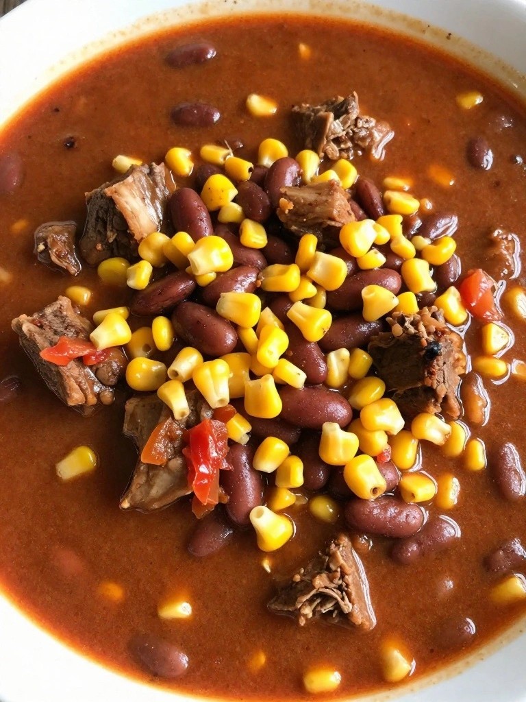 Mexican Chipotle Lamb Stew with Pinto Beans and Corn