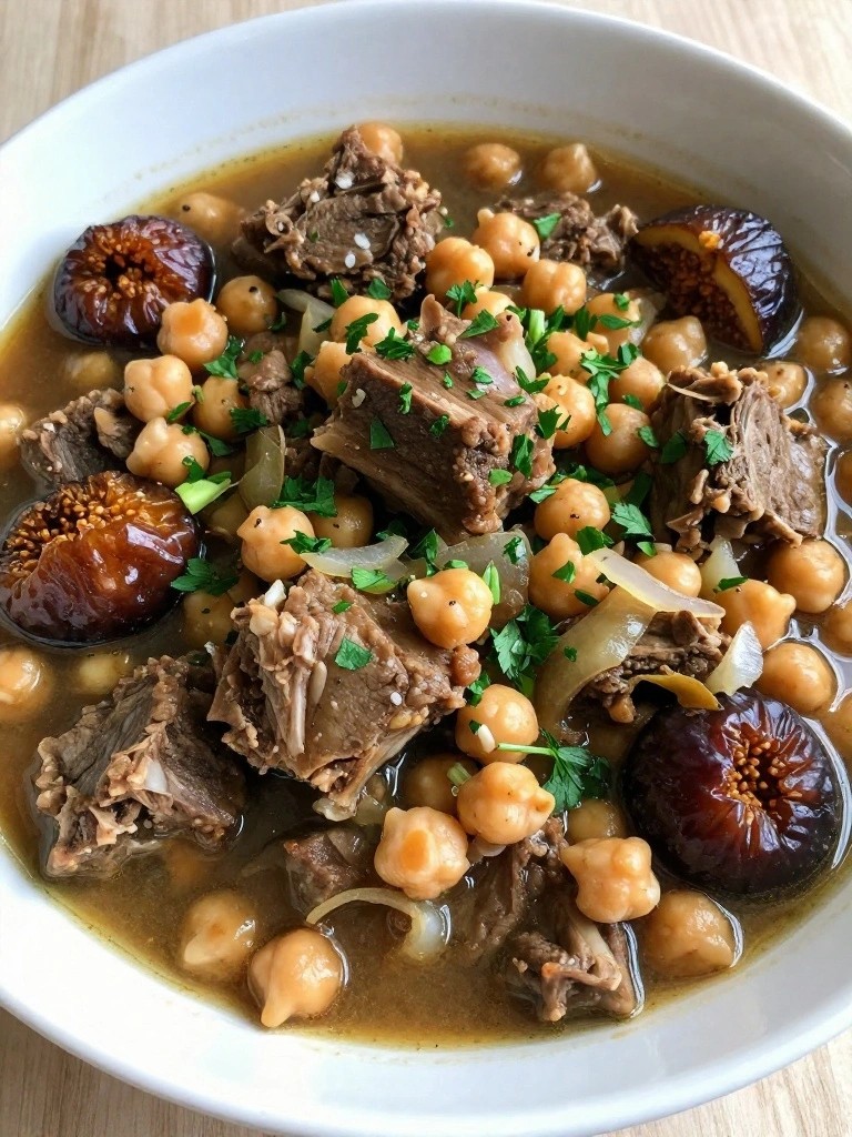 Middle Eastern Lamb Stew with Chickpeas and Dried Figs