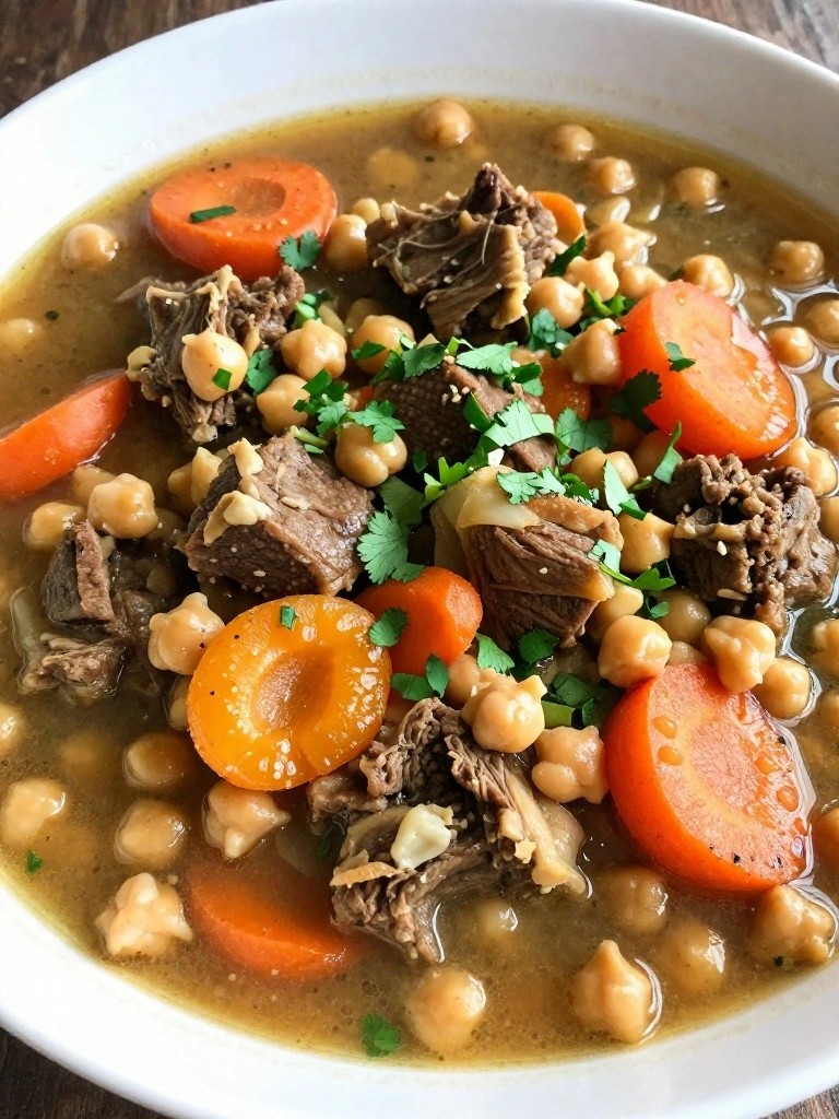 Moroccan Spiced Lamb Stew with Apricots and Chickpeas