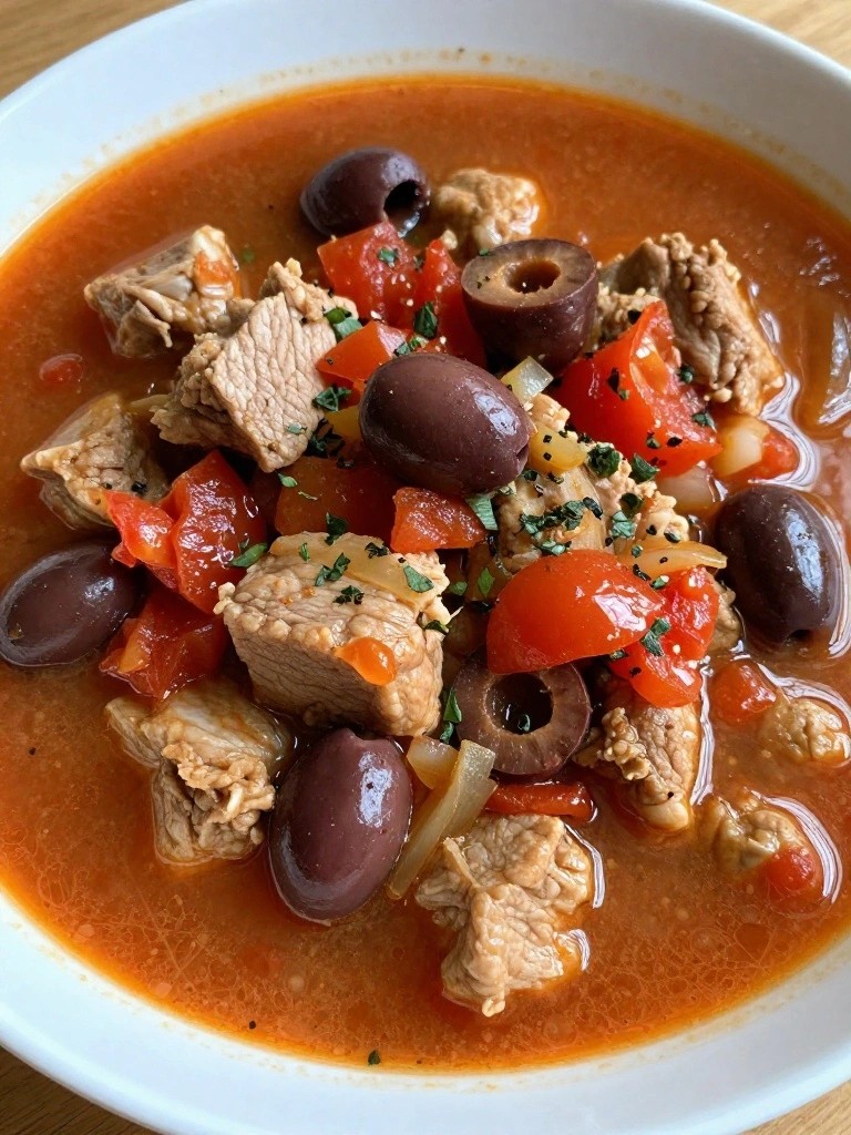 Mediterranean Pork Stew with Olives and Oregano