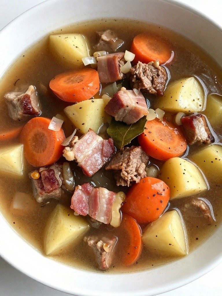 Smoky Bacon and Pork Stew with Caraway
