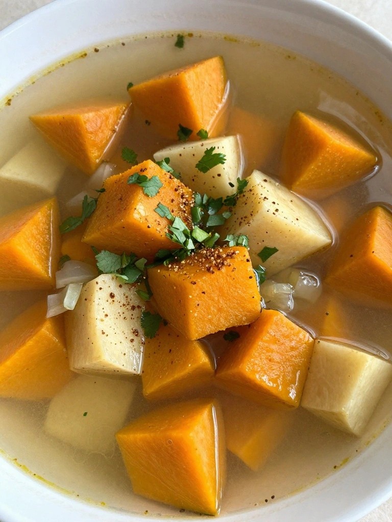 Cumin-Spiced Delicata Squash and Parsnip Broth