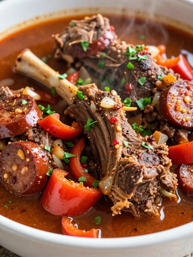 Spanish Lamb Stew with Chorizo Peppers and Smoked Paprika