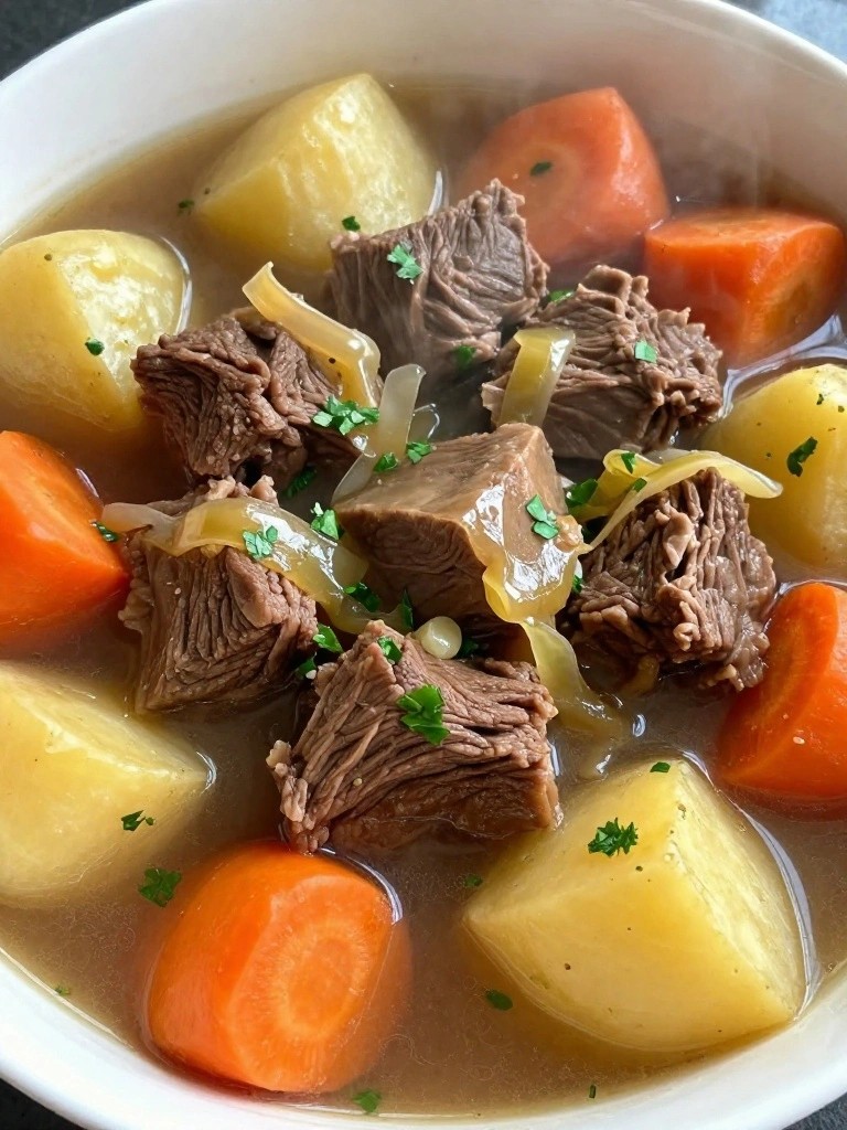 Beef Stew with Leeks and Fresh Parsley