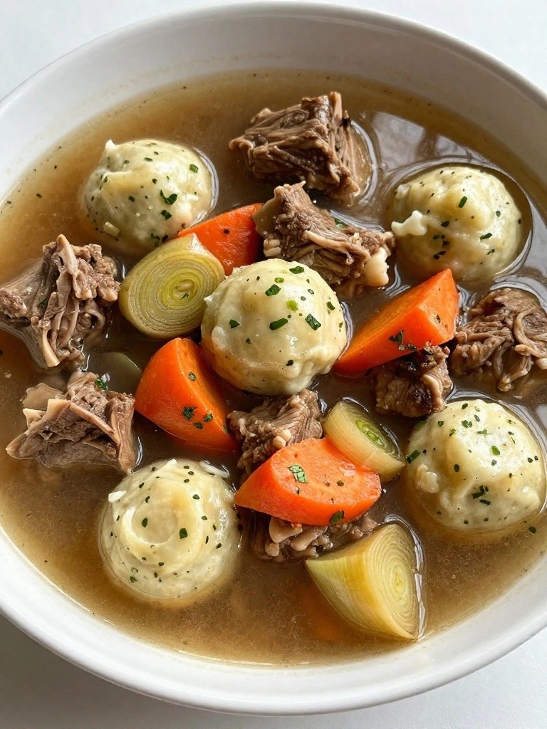 Irish Lamb Stew with Leeks, Carrots, and Chive Dumplings