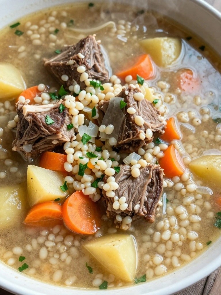 Rustic Lamb Stew with Pearl Barley and Winter Vegetables