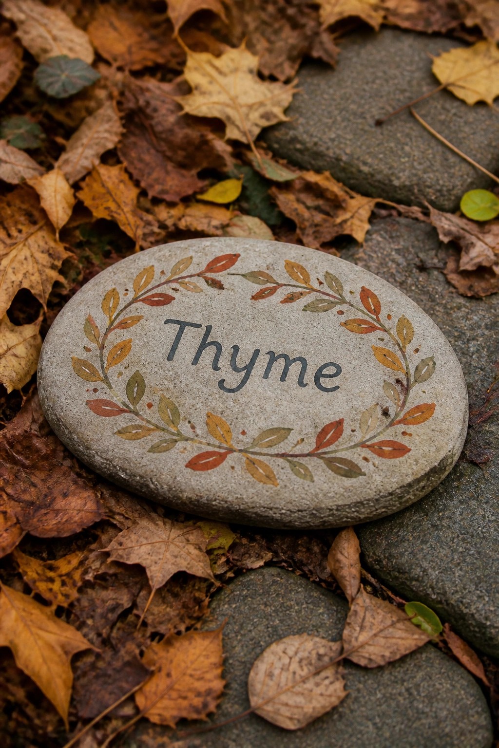 Round stone labeled