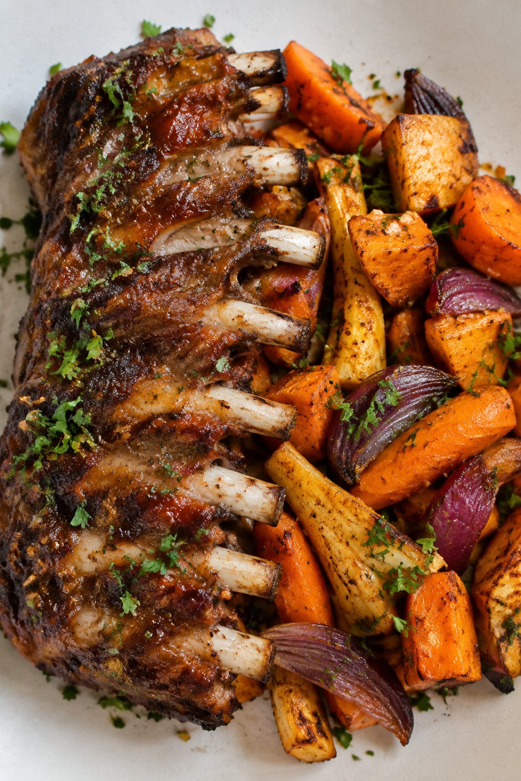 Skeleton Ribs with Roasted Root Vegetables