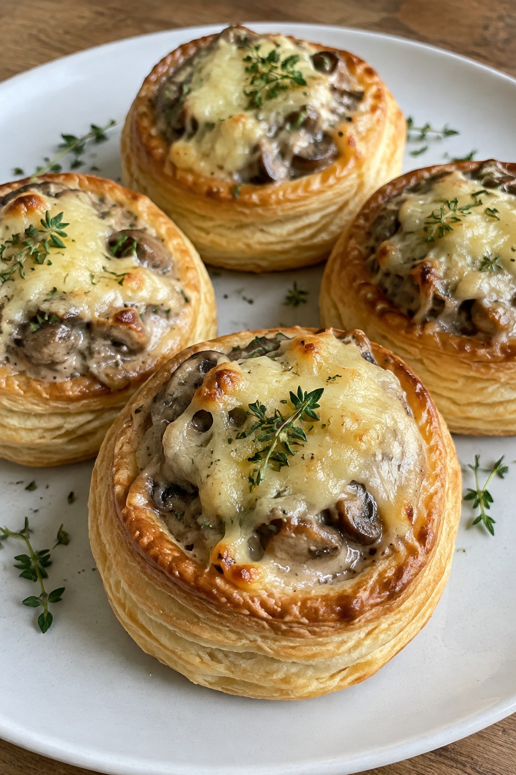 Mushroom and Gruyère Vol-au-Vents with Thyme