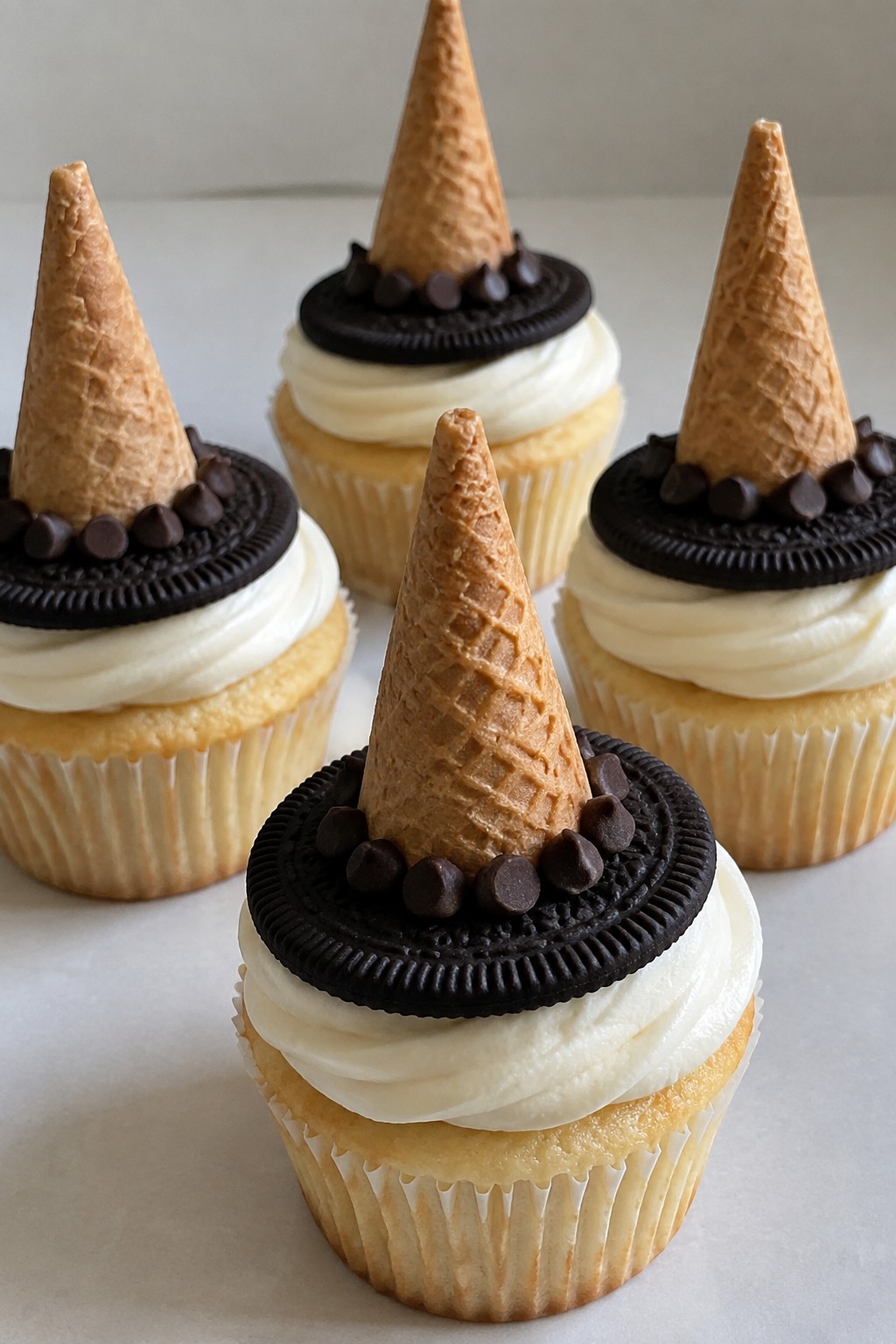 Vanilla Witch Hat Cupcakes