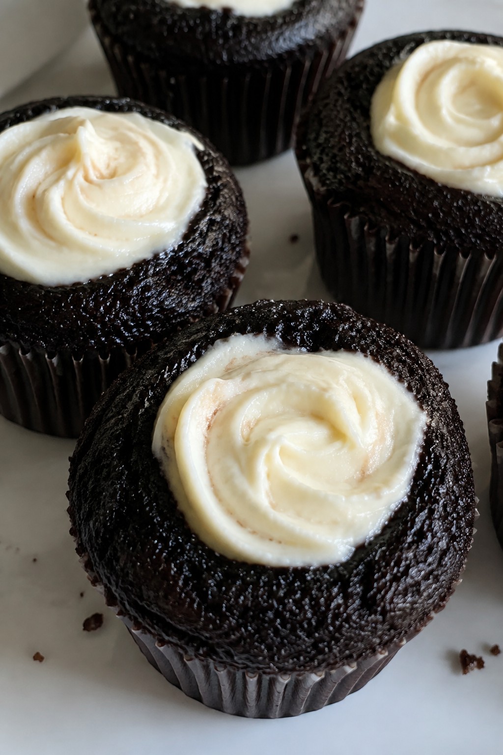 Black Velvet Cupcakes with Cream Cheese Swirl