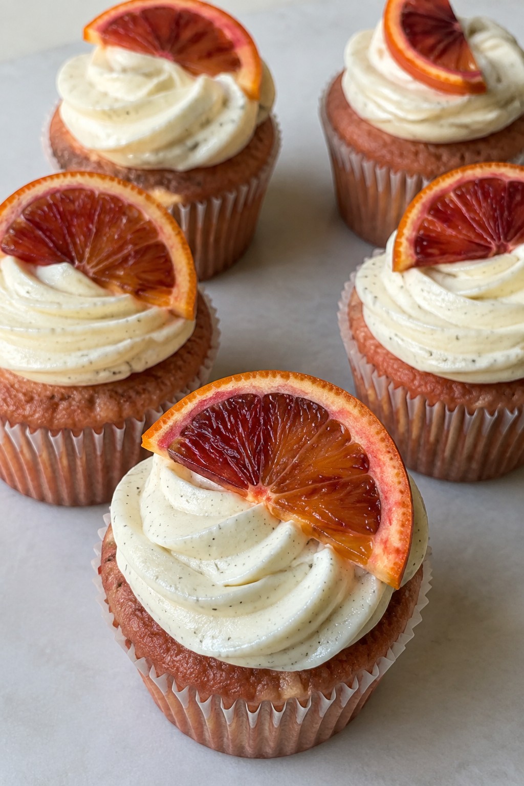Blood Orange Cupcakes with Vanilla Bean Buttercream