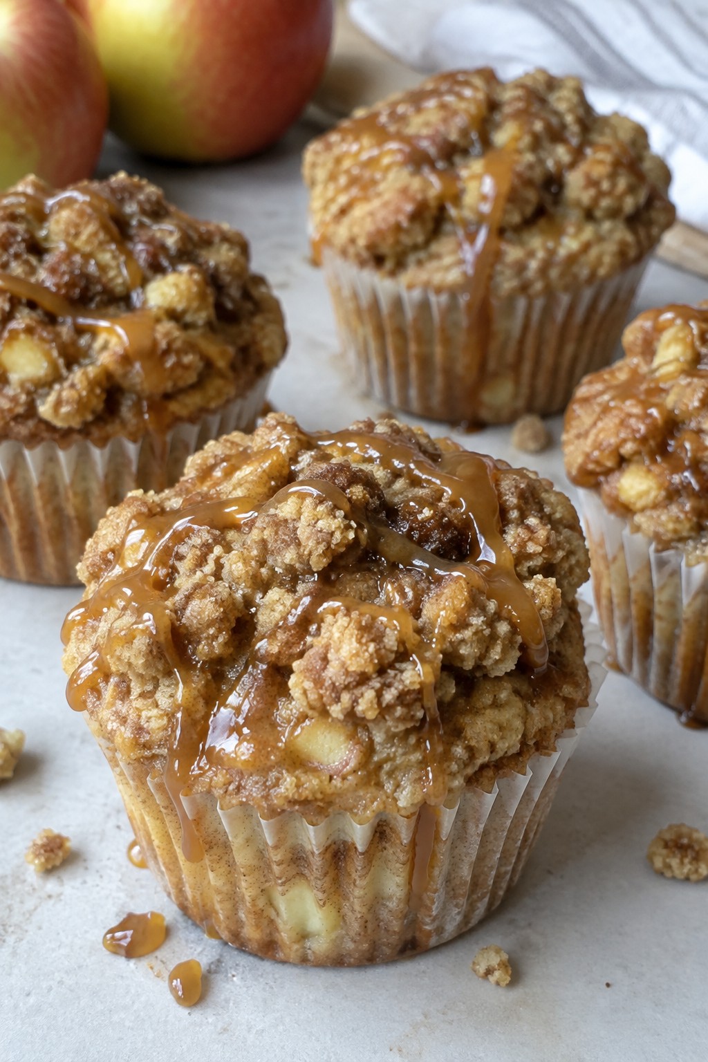 Caramel Apple Cupcakes with Streusel Topping