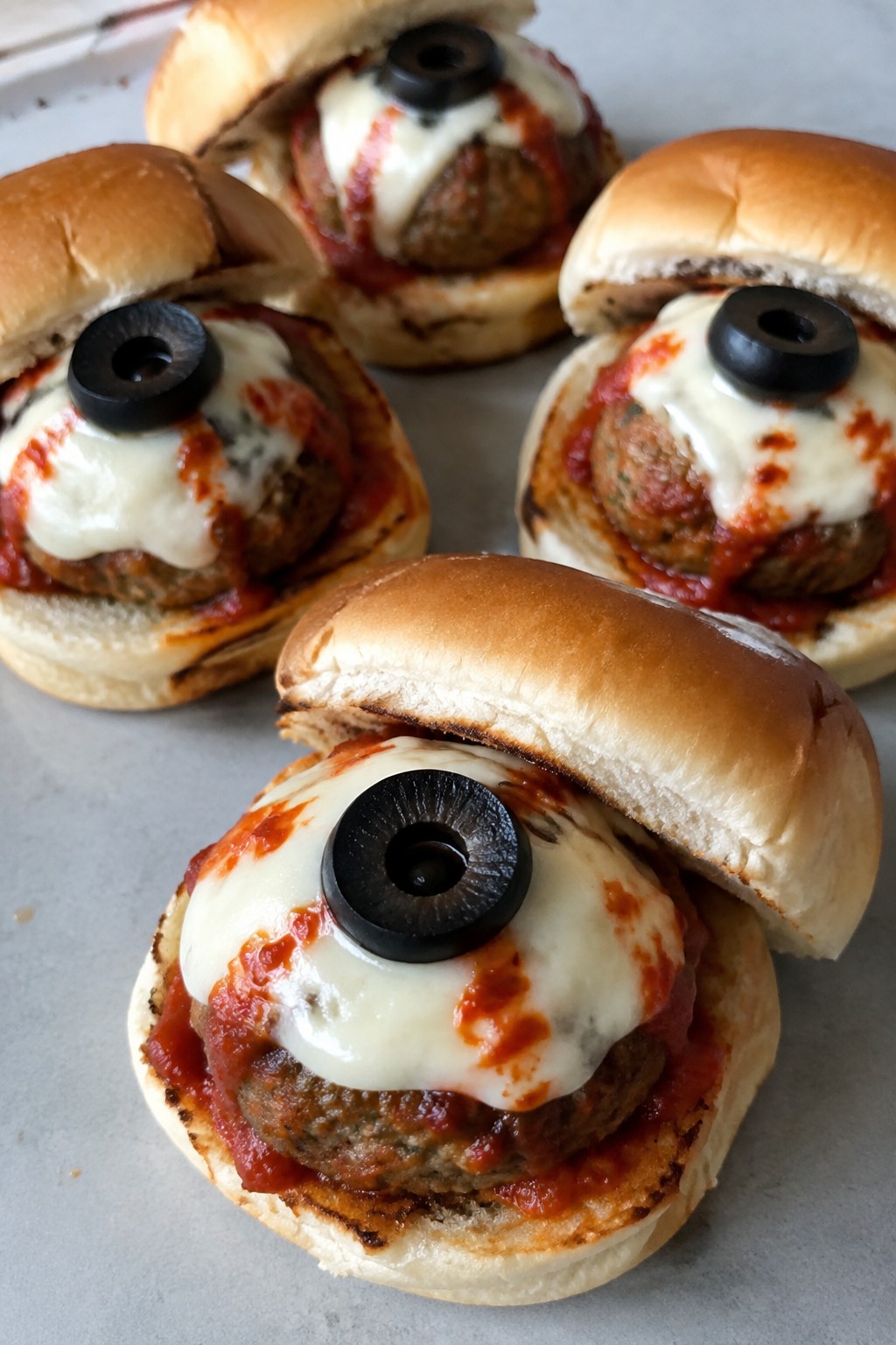 Eyeball Turkey Meatball Sliders