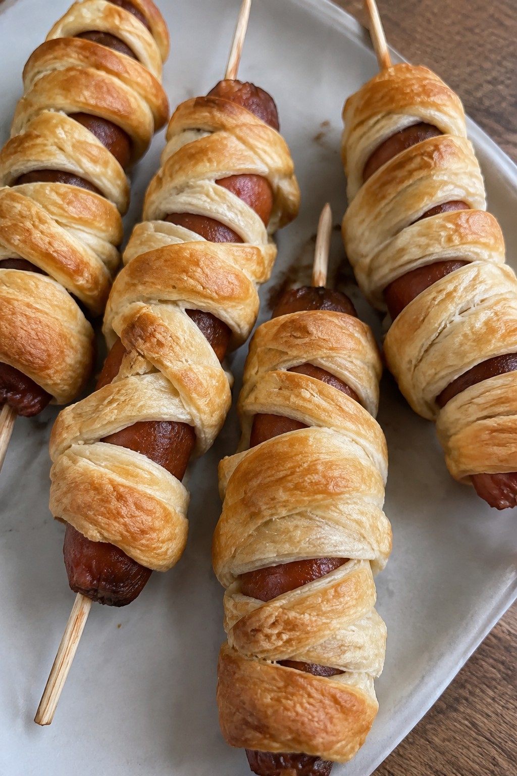 Mummy-Wrapped Sausage Skewers