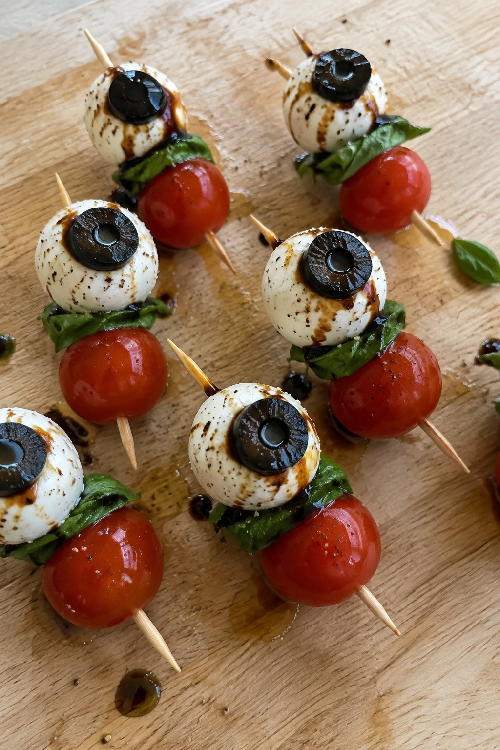 Monster Eyeball Caprese Skewers
