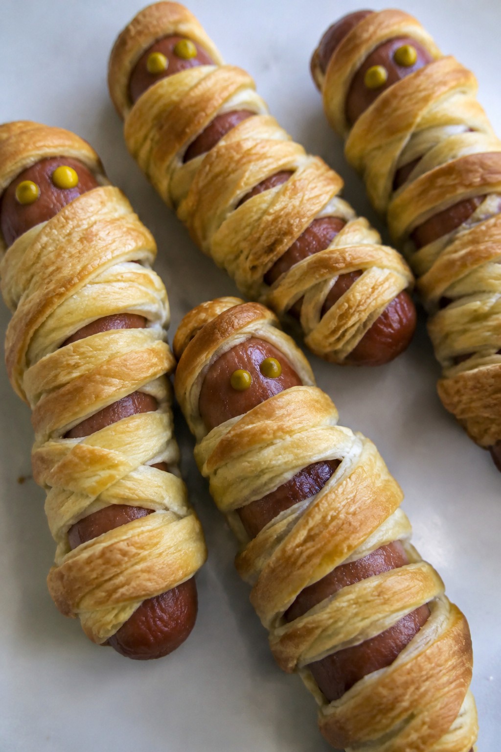 Mummy Hot Dogs in Crescent Rolls