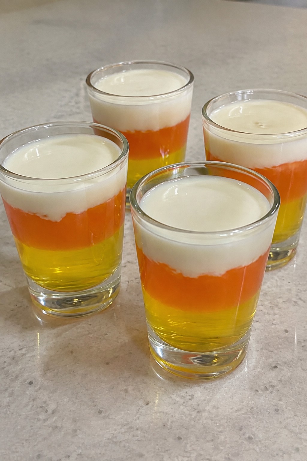 Layered Candy Corn Jello Shots