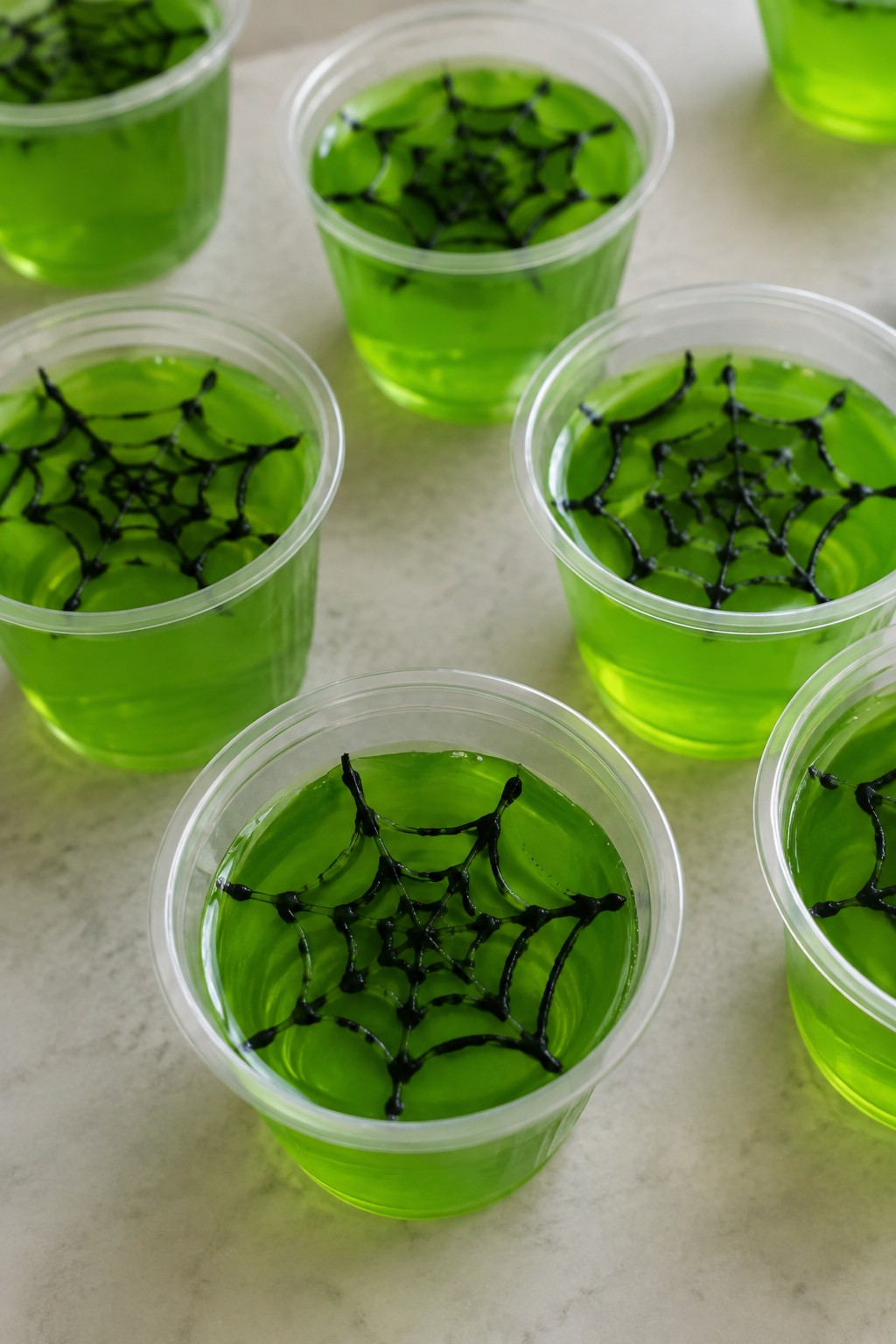 Lime Margarita Spiderweb Jello Shots