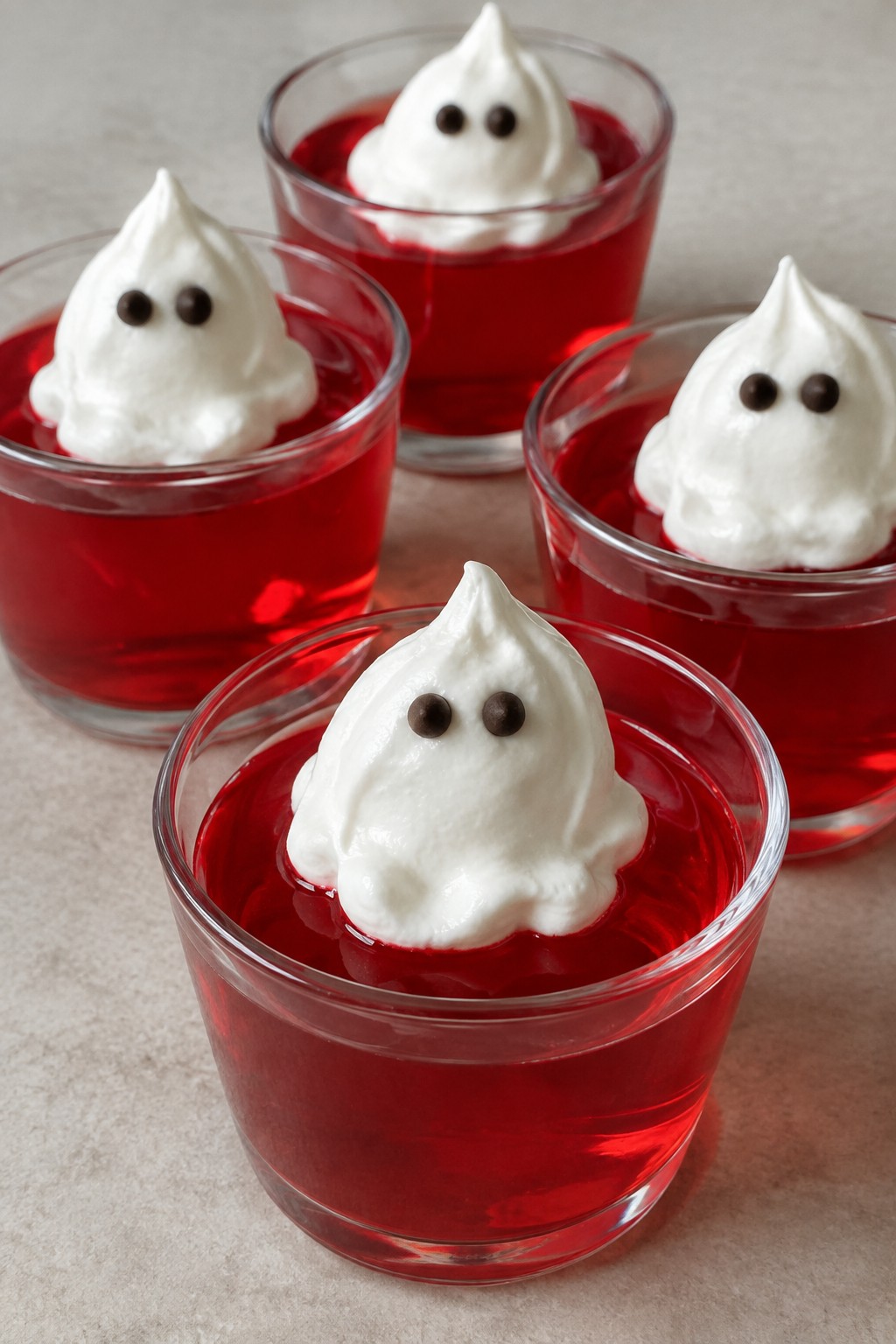 Strawberry Ghost Float Jello Shots