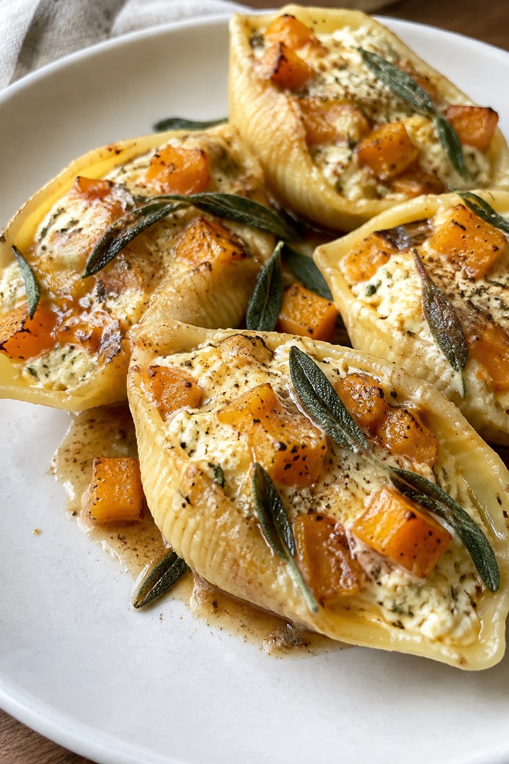 Stuffed Shells with Delicata Squash and Brown Butter