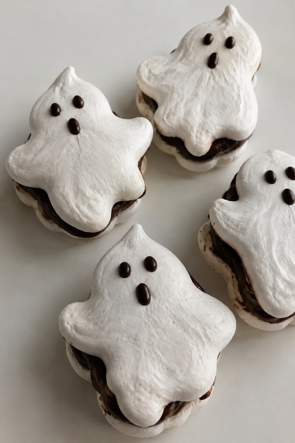 Ghost Meringue Cookie Sandwiches