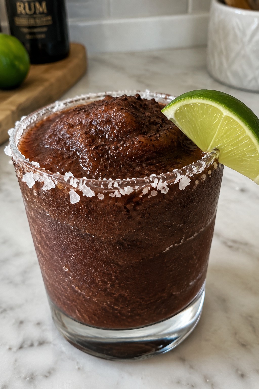 Frozen Chocolate Rum Daiquiri with Sea Salt