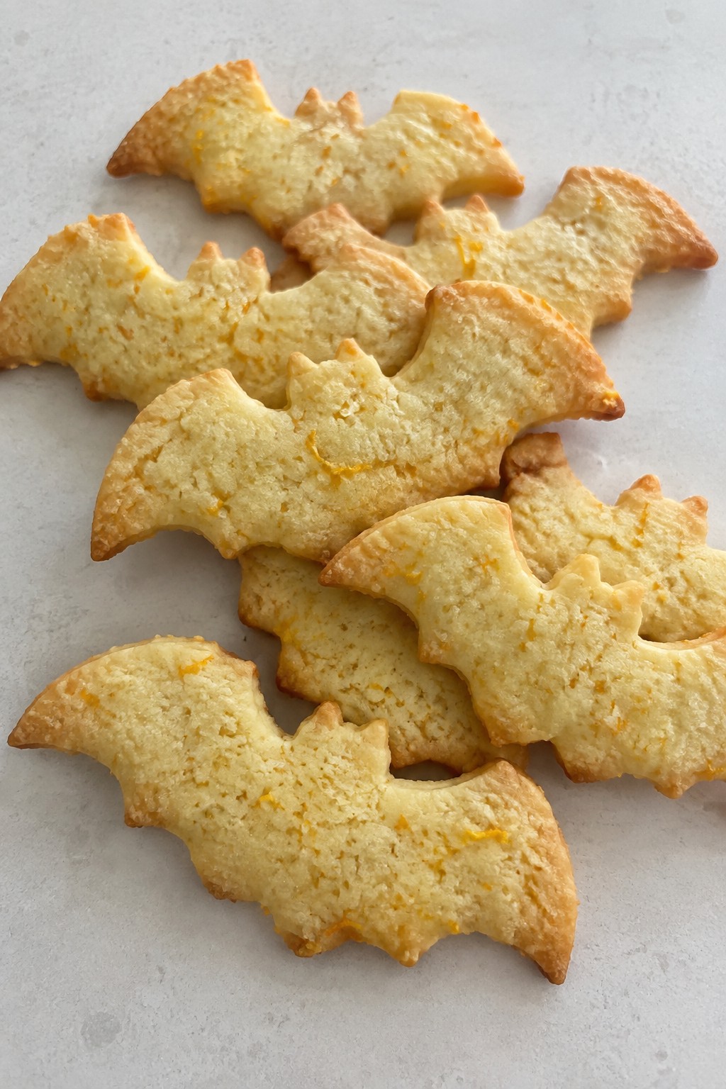 Orange Zest Sugar Cookies with Bat Wing Shapes