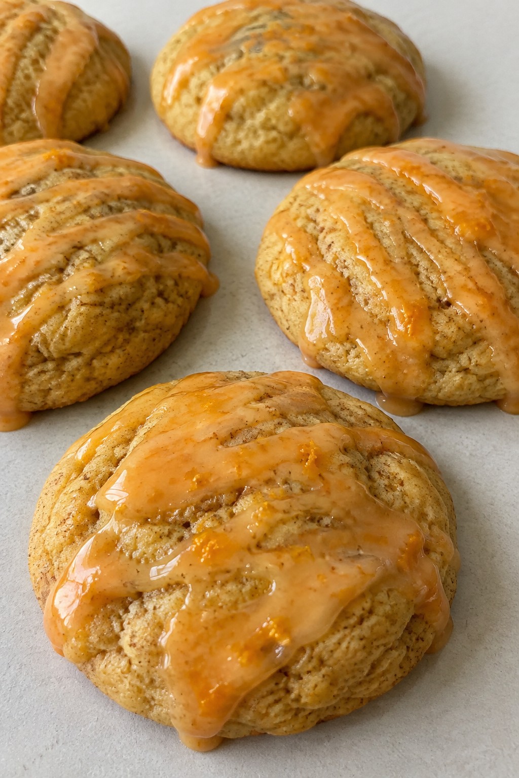 Spiced Pumpkin Sugar Cookies with Orange Glaze
