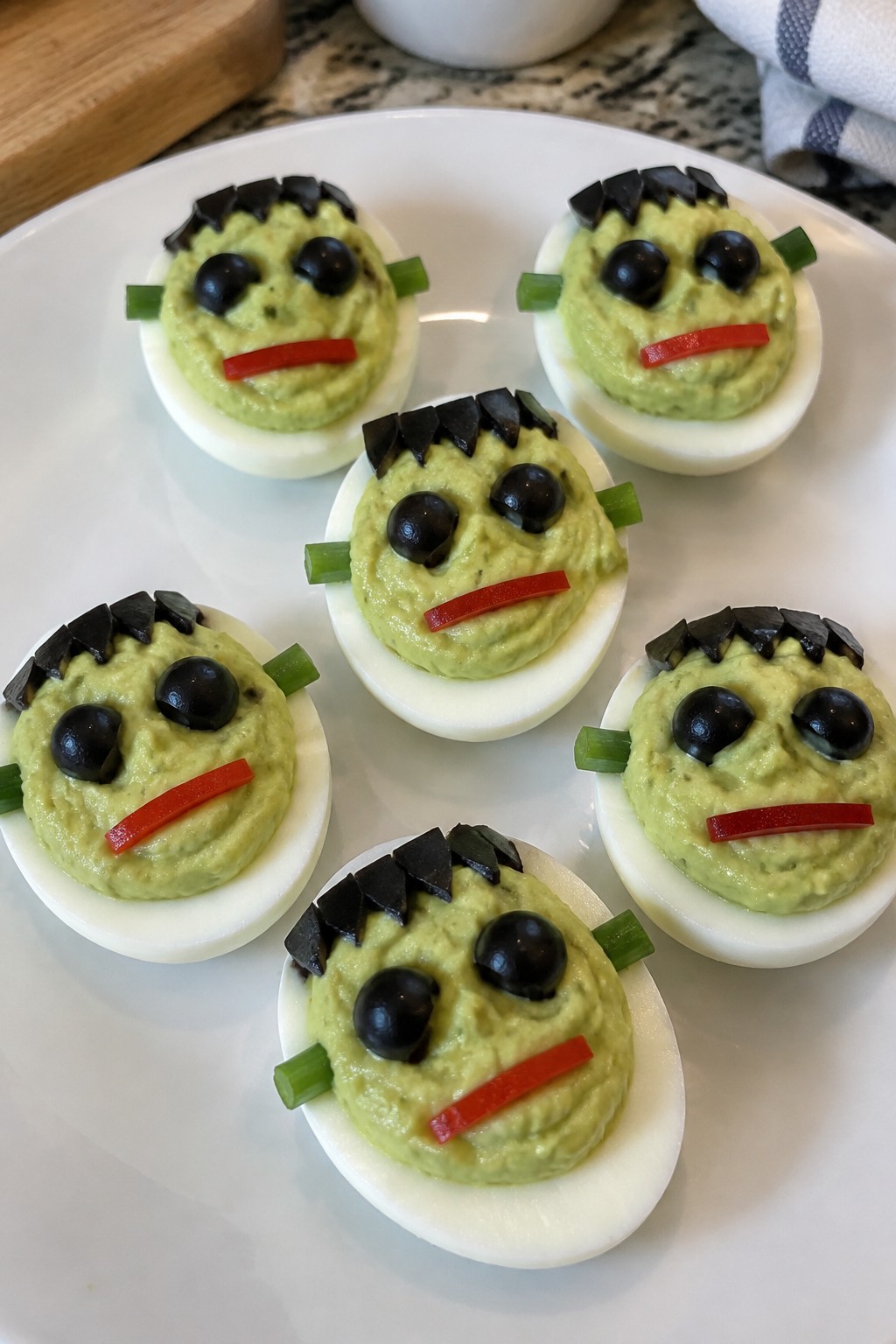 Frankenstein Avocado Deviled Eggs