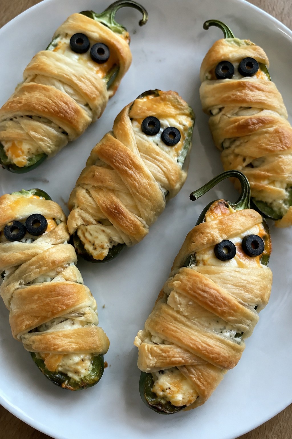 Cheesy Mummy Jalapeño Poppers