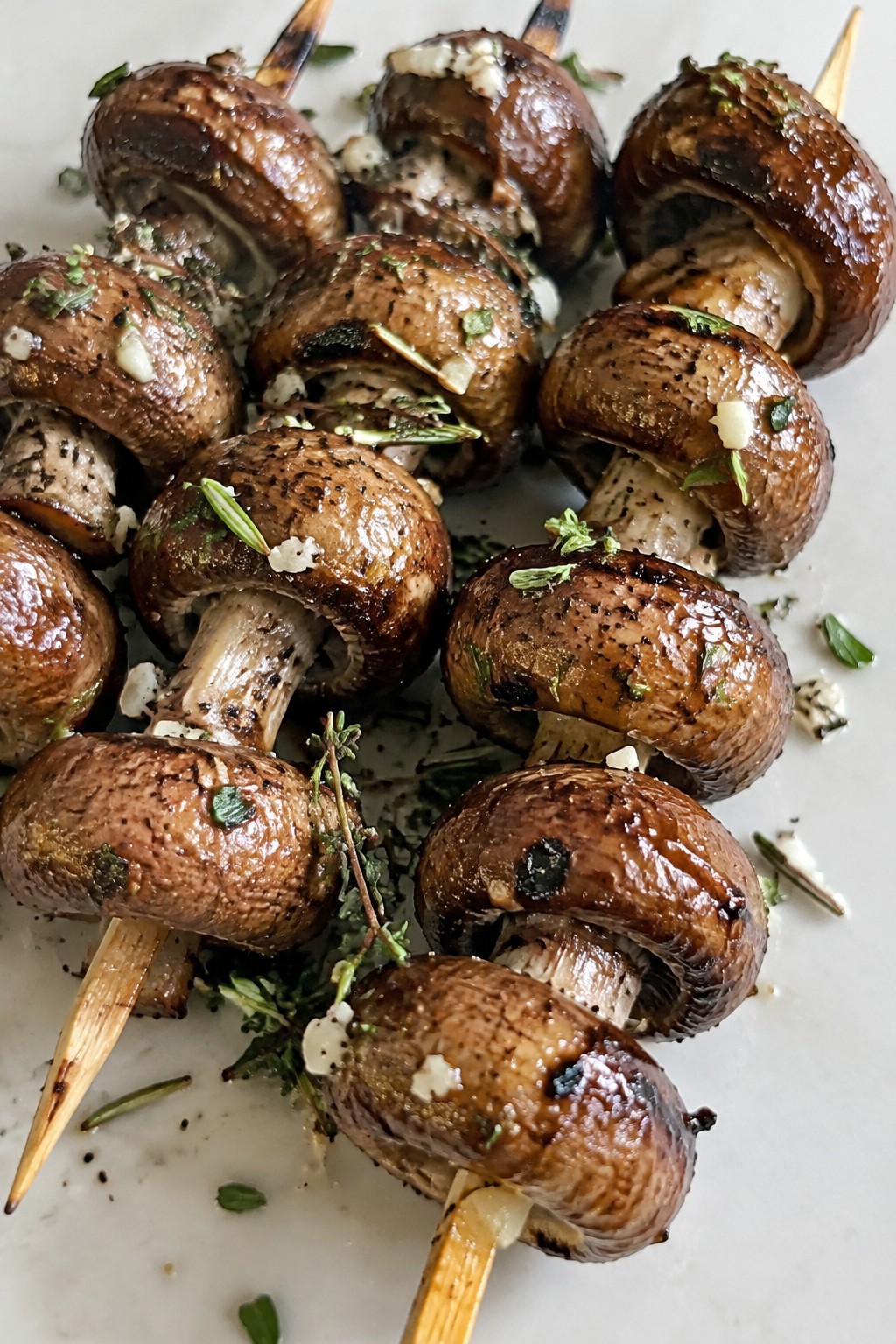Creepy Crawly Mushroom and Herb Skewers