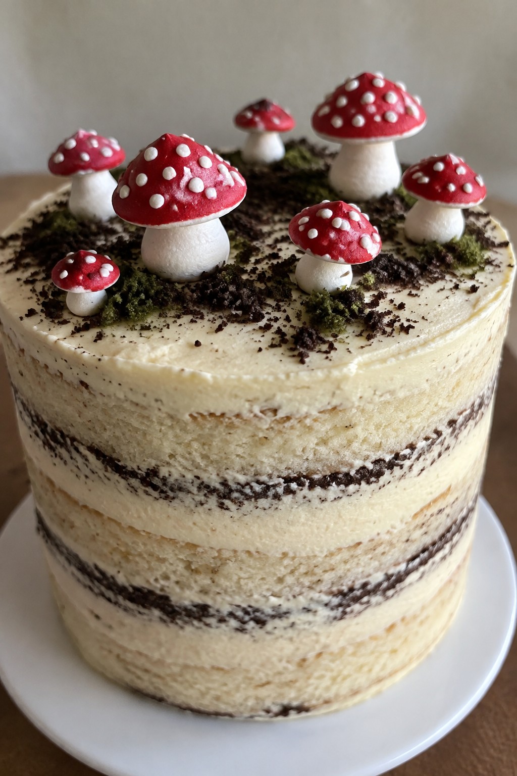 Dark Forest Toadstool Vanilla Cake