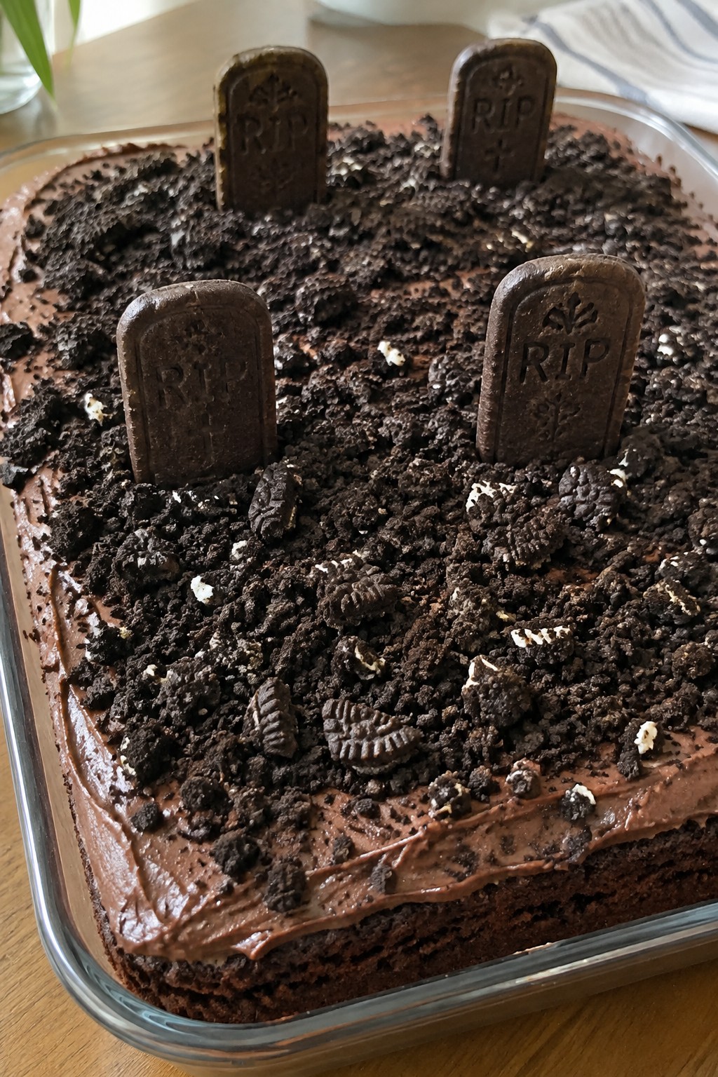 Graveyard Dirt Chocolate Sheet Cake