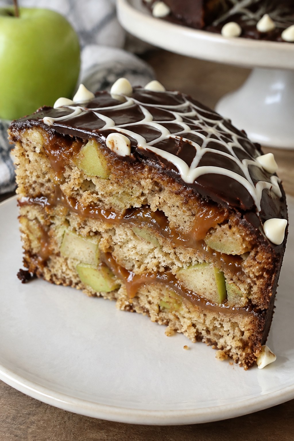 Spiderweb Poison Apple Caramel Cake