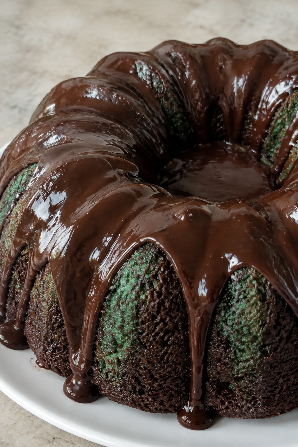 Witch's Cauldron Mint Chocolate Bundt Cake