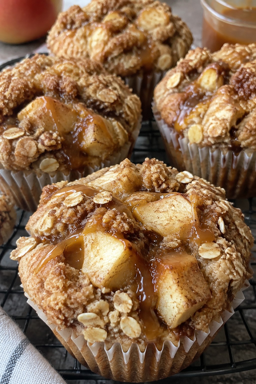 Caramel Apple Crumble Muffins