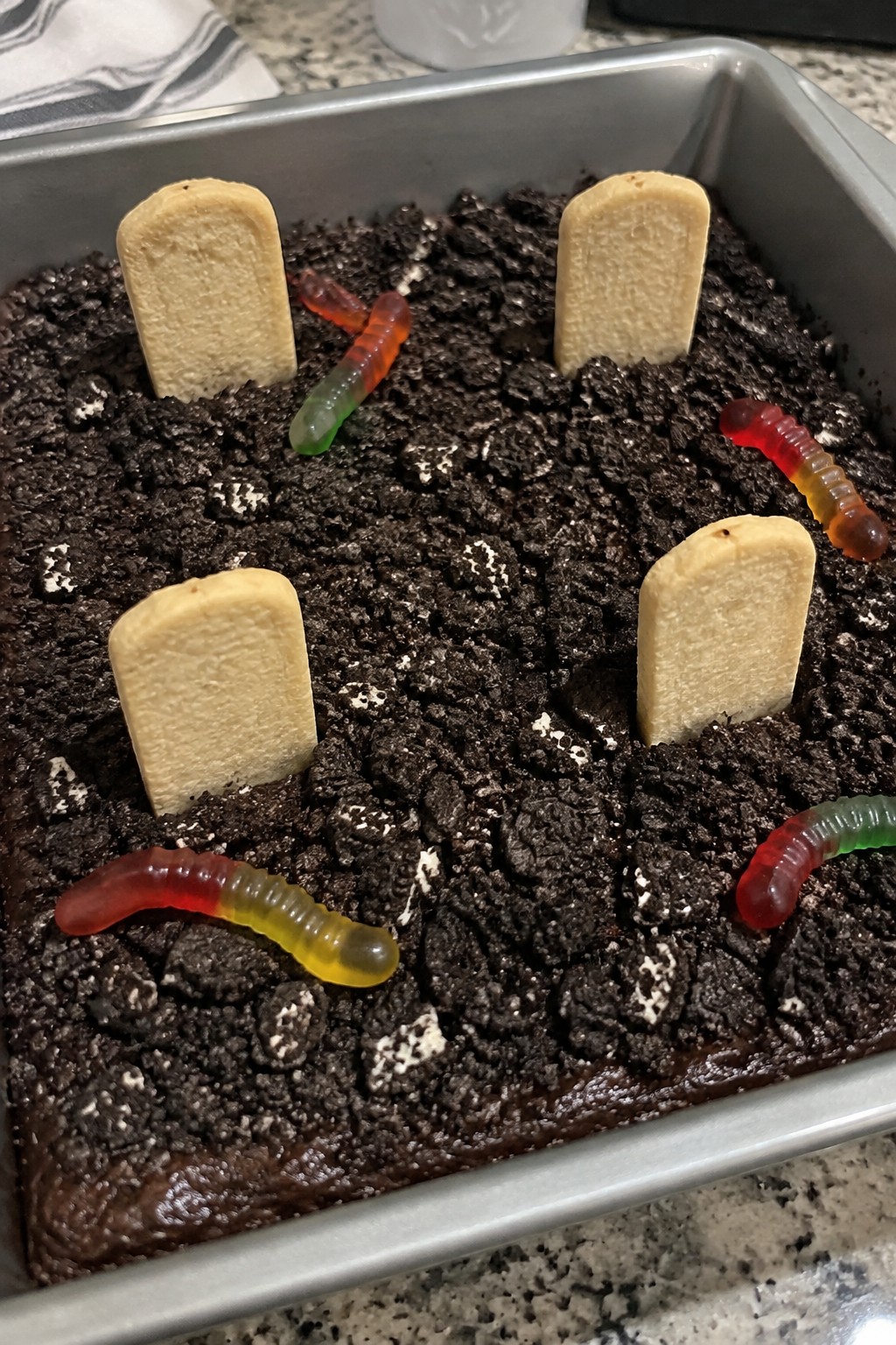 Graveyard Dirt Brownie Cake