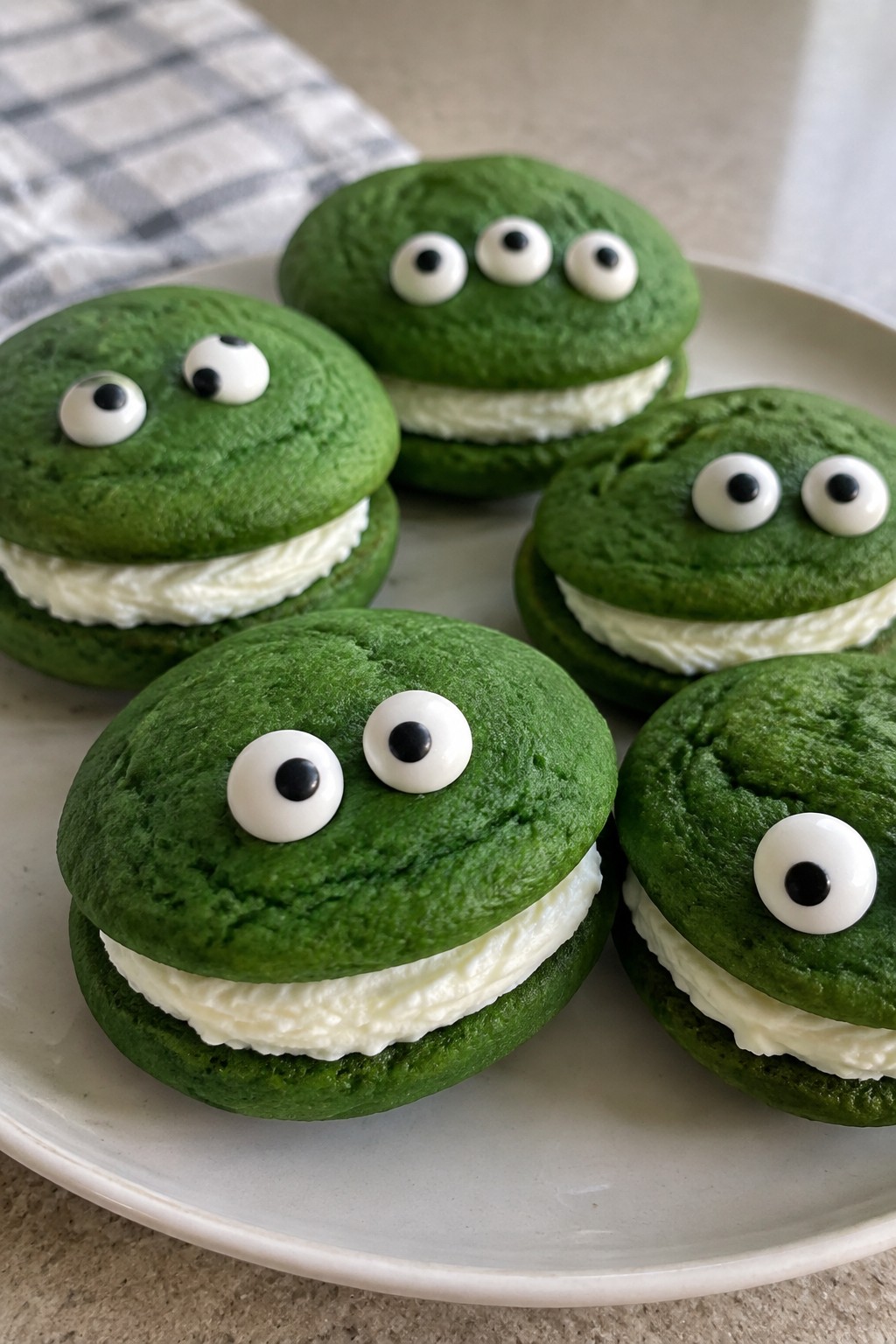 Monster Green Velvet Whoopie Pies