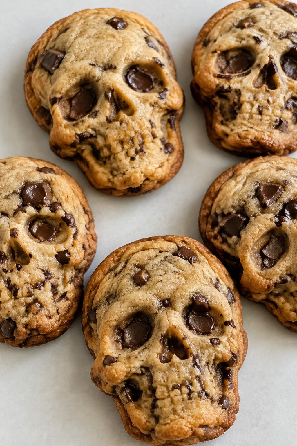 Skull-Shaped Chocolate Chunk Cookies
