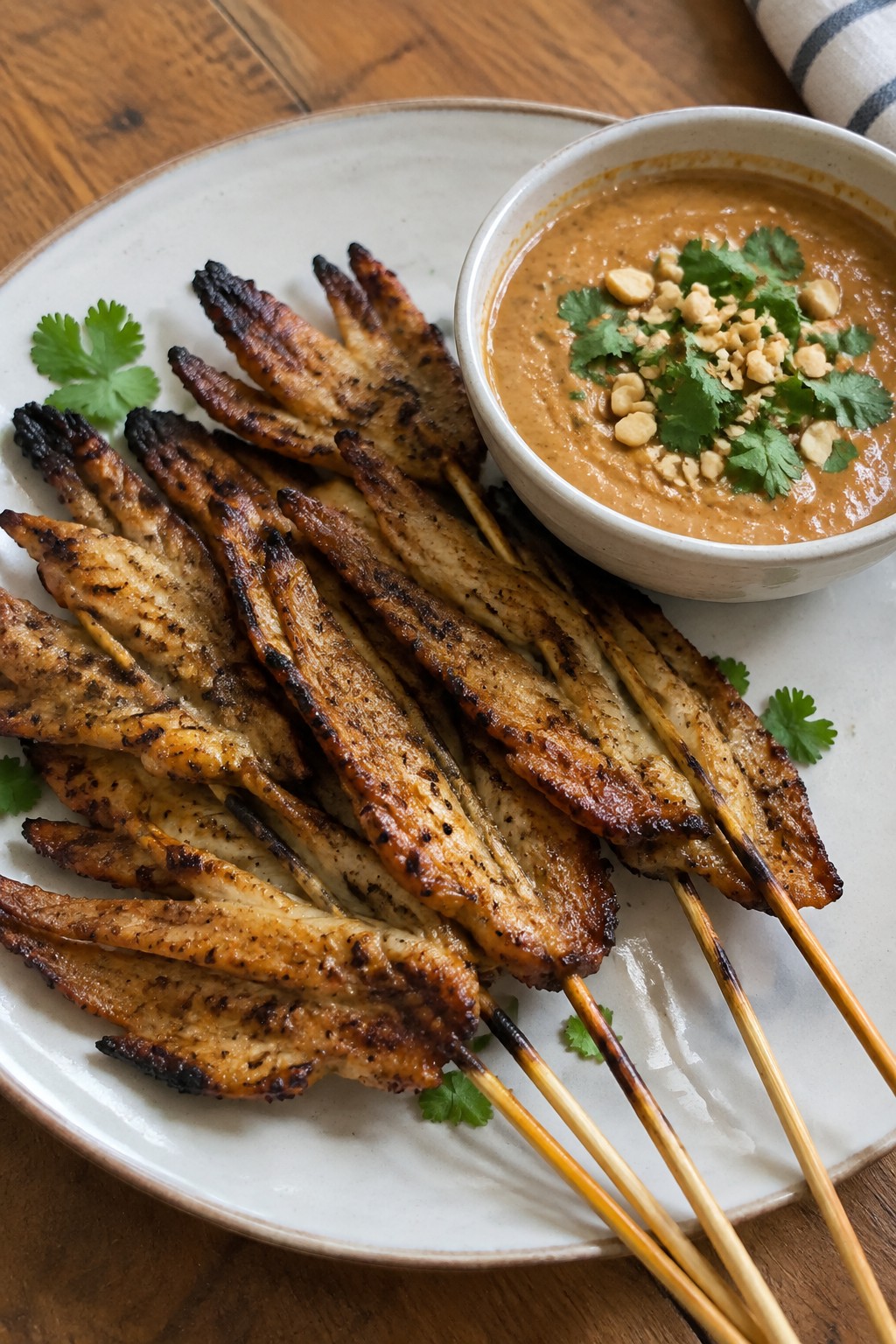 Bat Wing Chicken Satay with Peanut Sauce