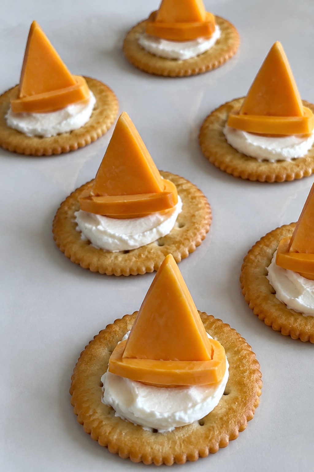 Mini Witch Hat Cheese and Cracker Bites