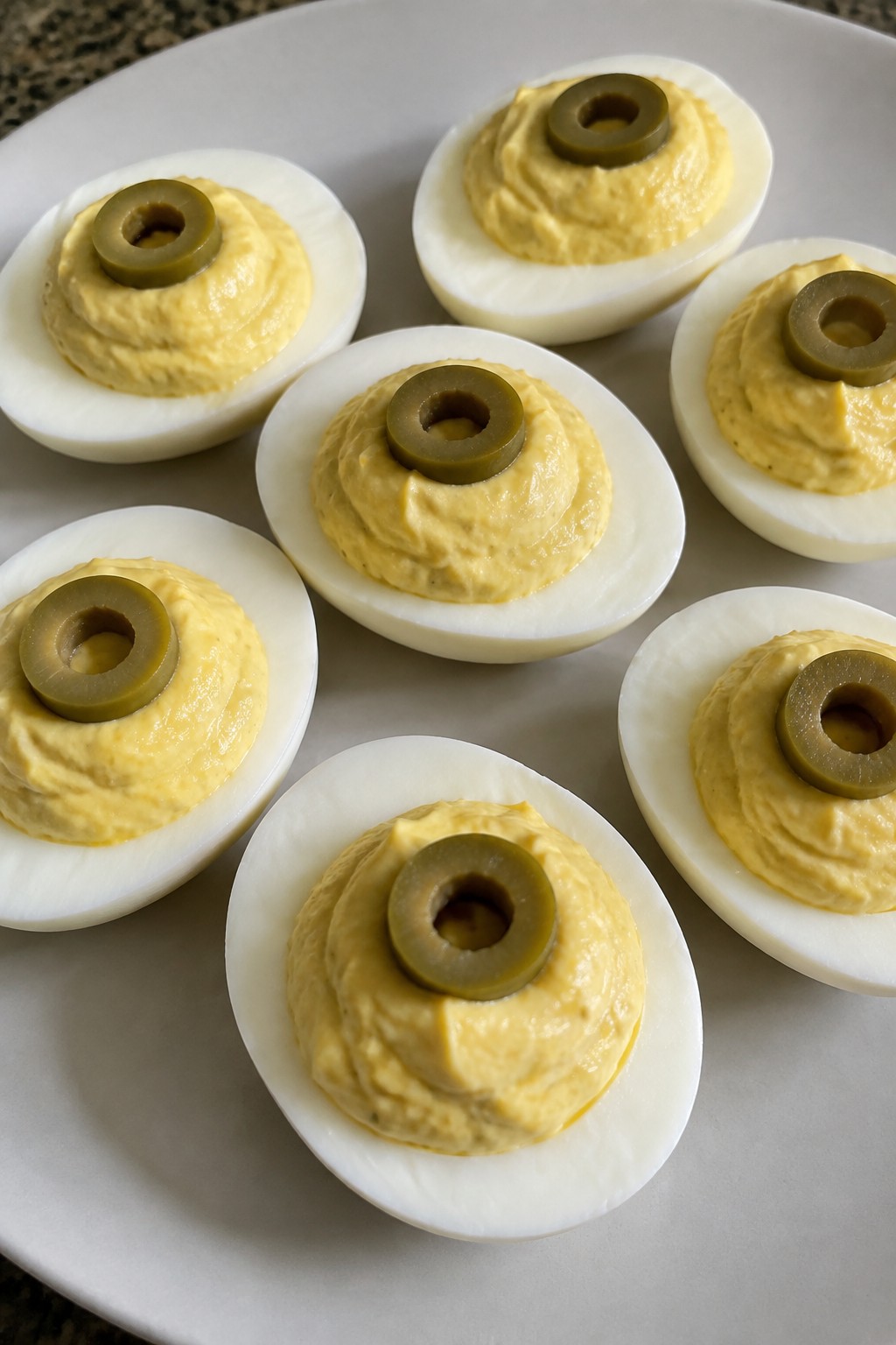 Olive-Topped Egg Eyeball Deviled Eggs