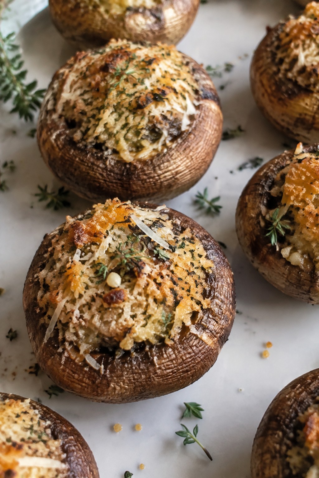 Parmesan Stuffed Mushroom Caps with Thyme