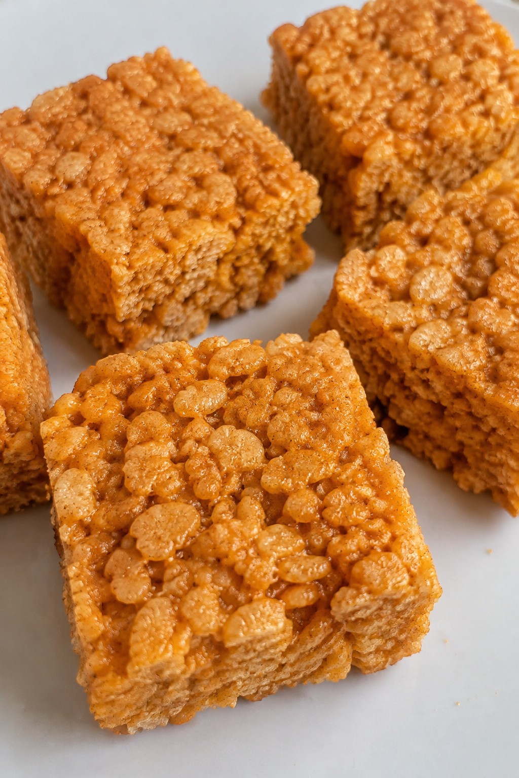 Orange Pumpkin Rice Krispie Treat Squares