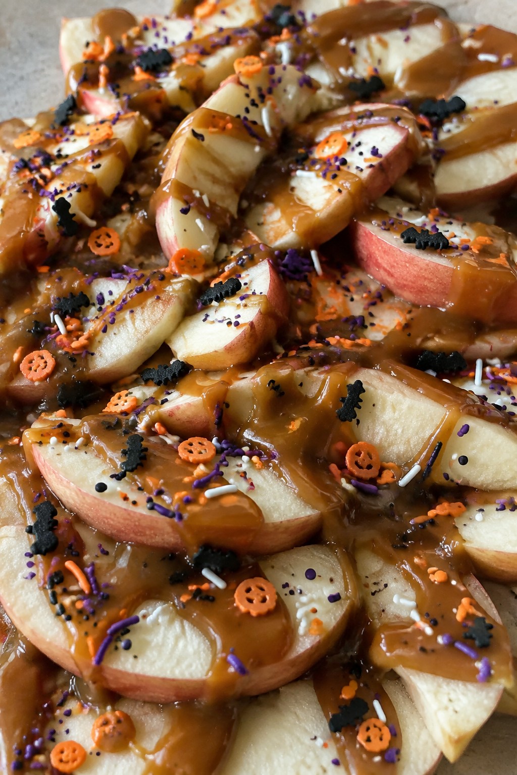 Caramel Apple Nachos with Sprinkles