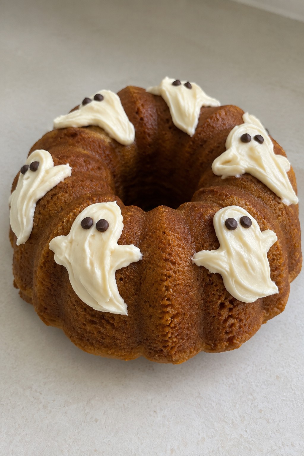 Pumpkin Spice Ghost Bundt Cake