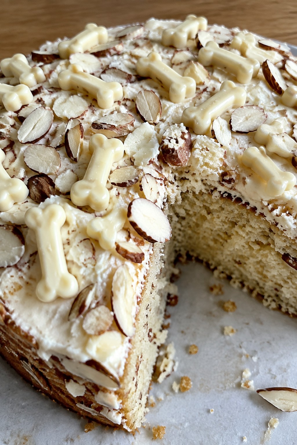 Skeleton Bone White Chocolate Almond Cake