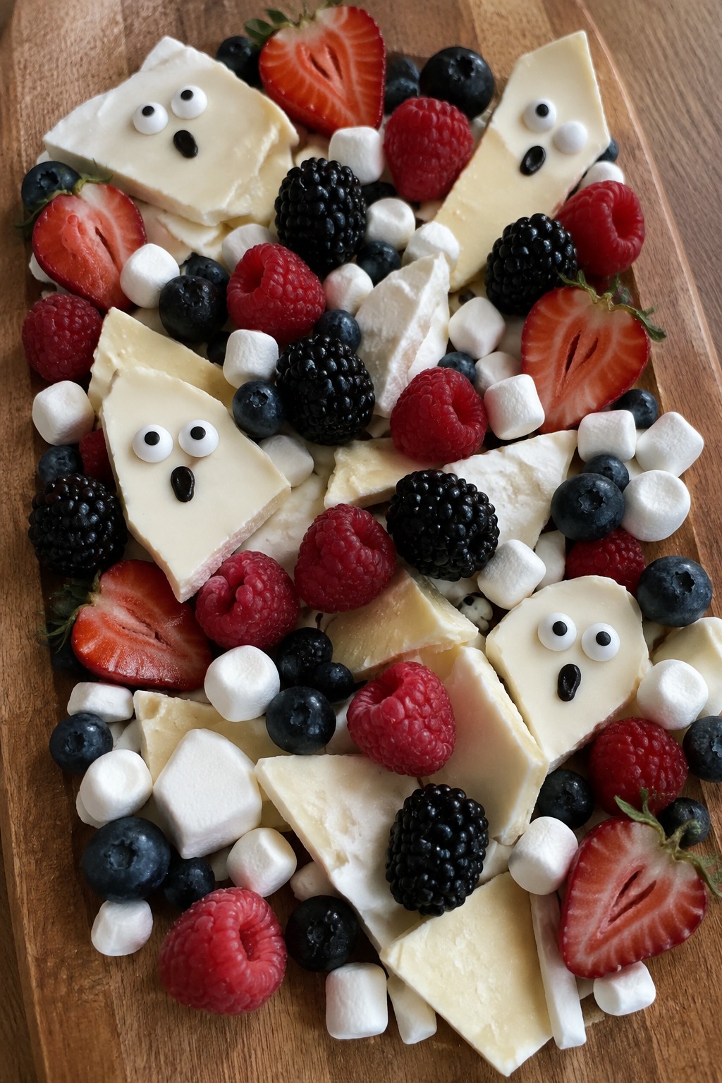 Ghostly White Chocolate and Berry Board