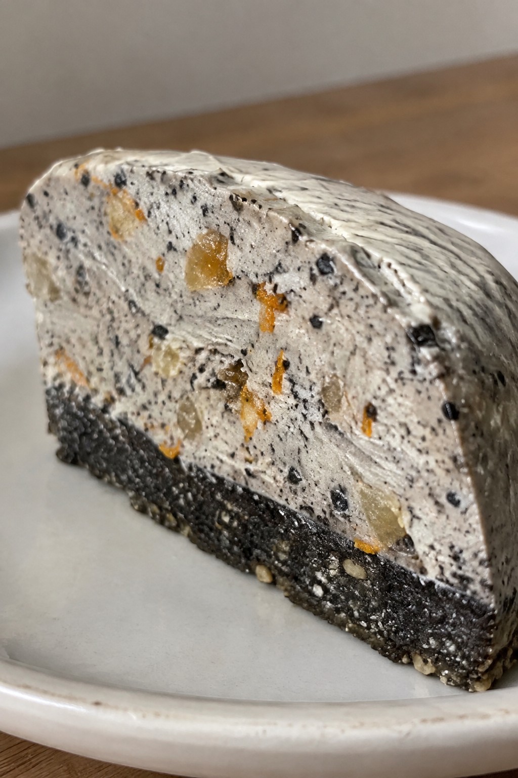 Black Sesame and Orange Semifreddo with Candied Ginger